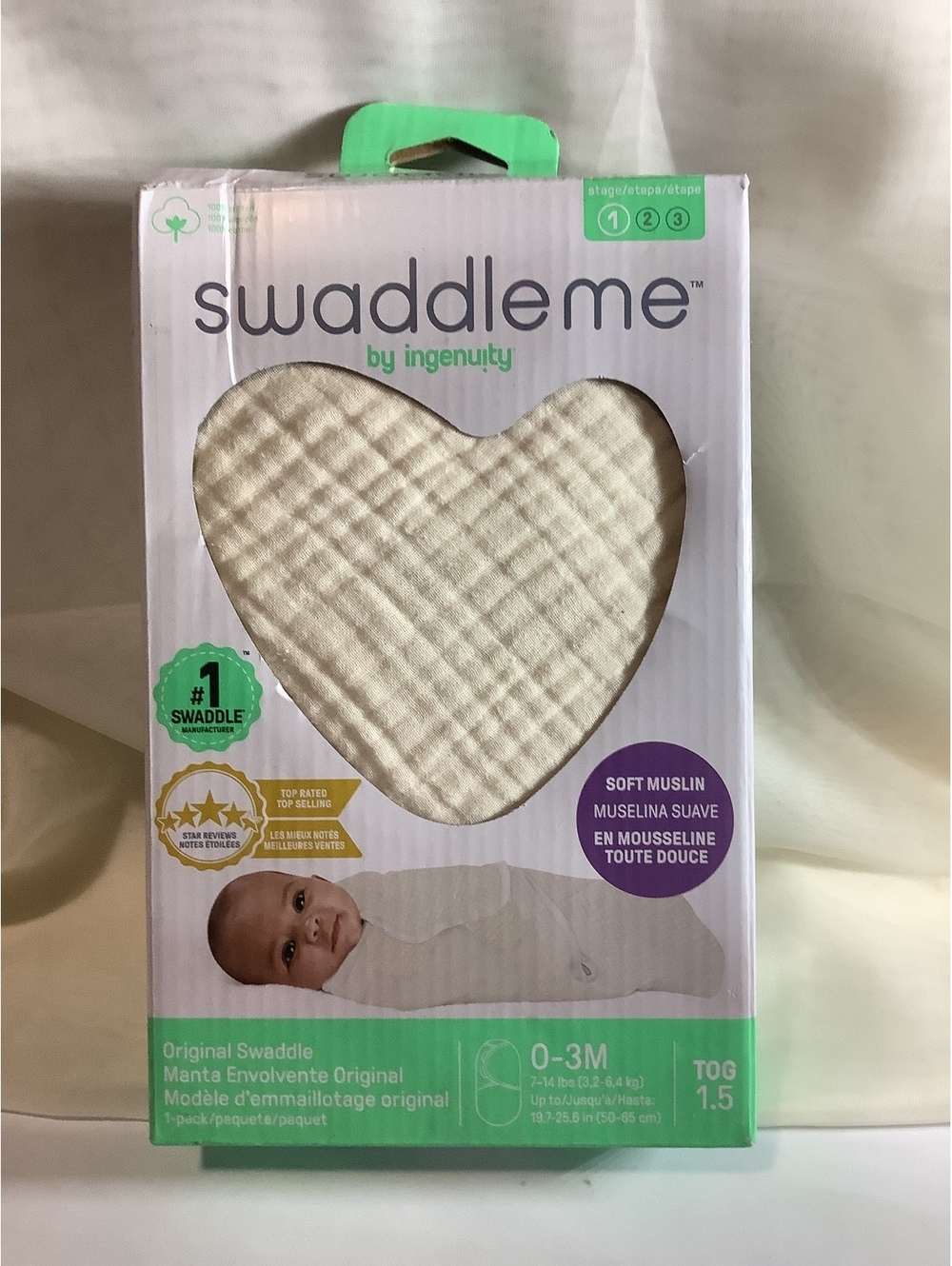 SwaddleMe Original Soft Muslin Baby Swaddle Blanket 0-3M